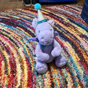 FAO Schwarz Lavender Elephant with Sparkly Party Hat